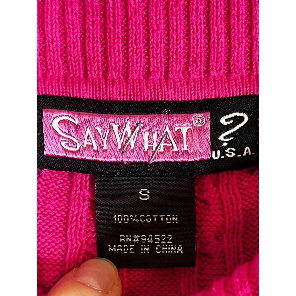 Colorful Knit‎ Sweater Mini Dress Pink S Y2K Bodycon Cottage Preppy Skater Artsy